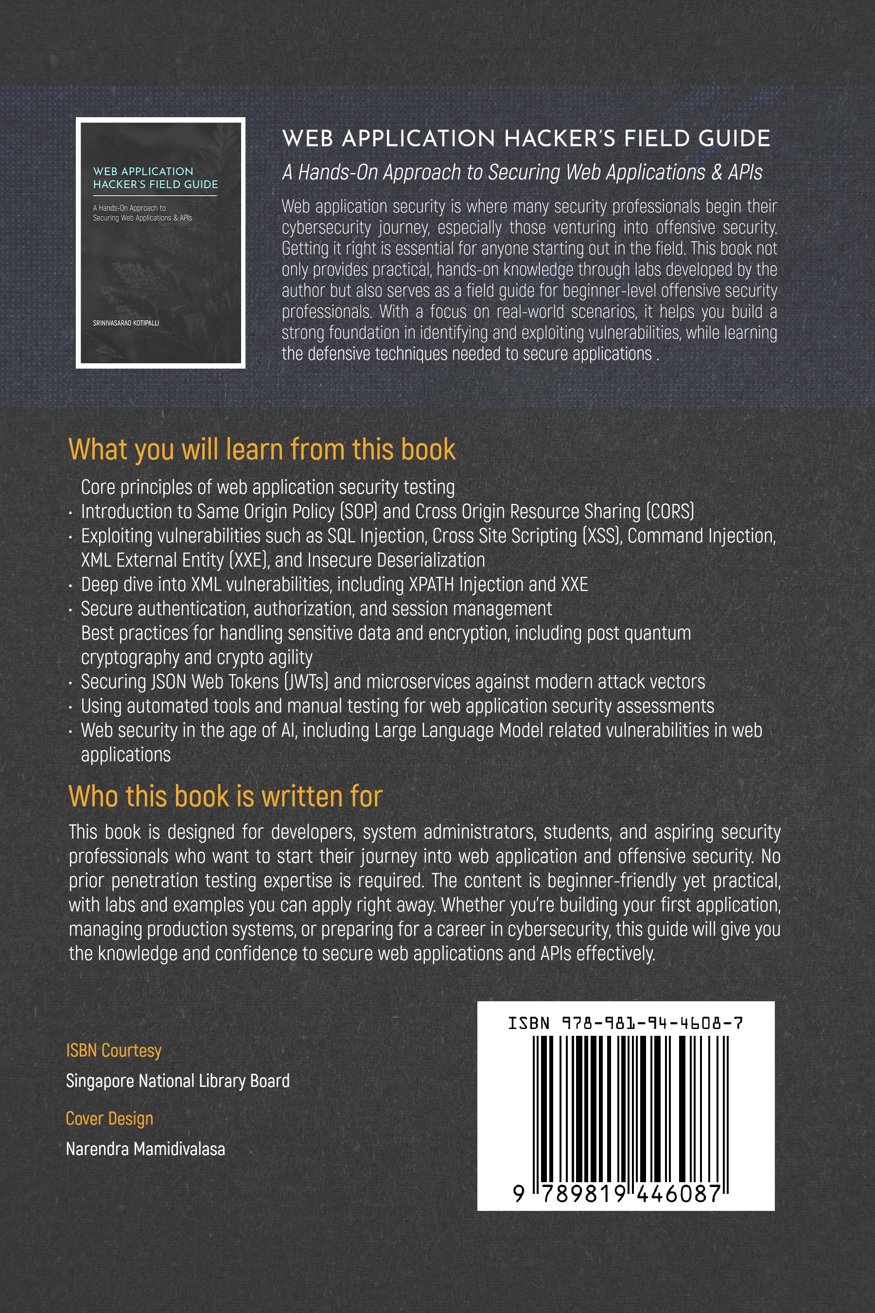 Web Application Hacker's Field Guide - Back Cover